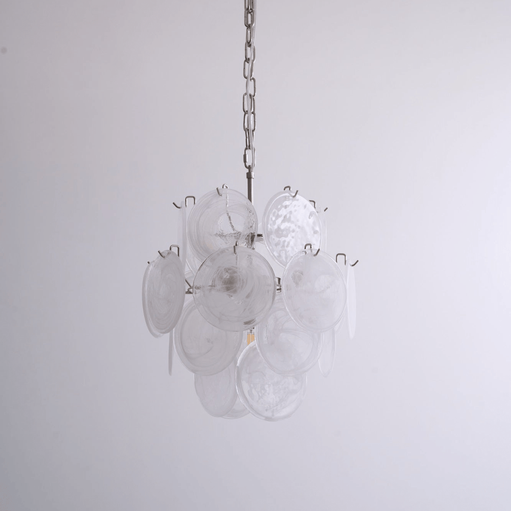 Aqua White Glass Chandelier Glass lighting by Bling Lighting Studio