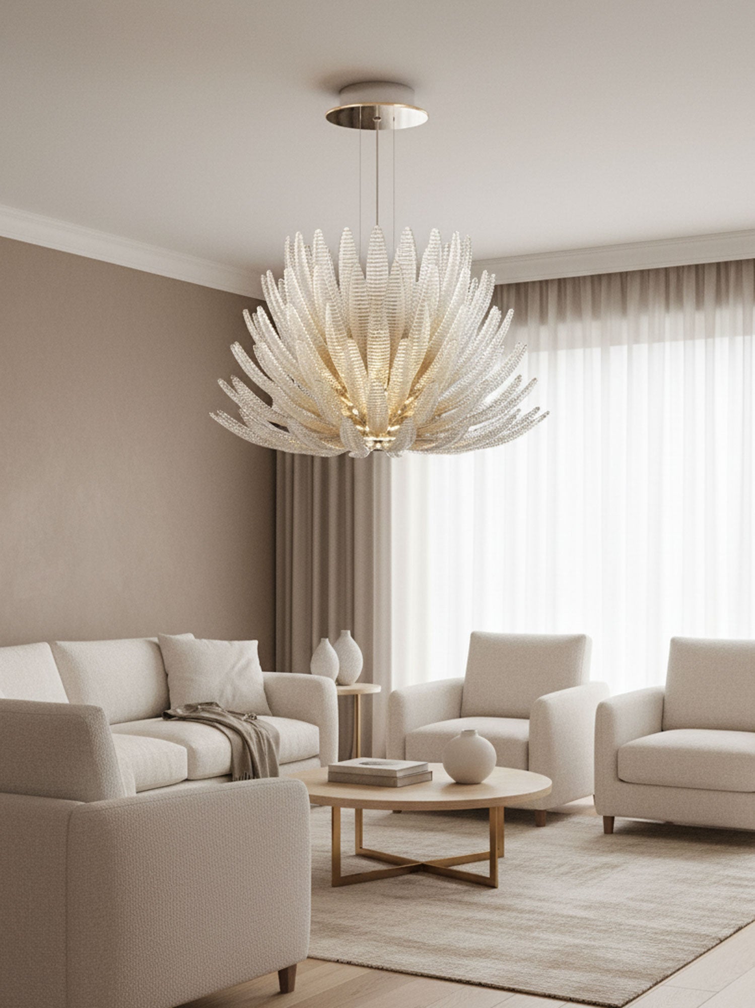 Aurelia Glass Petal Chandelier Glass lighting by Bling Lighting Studio
