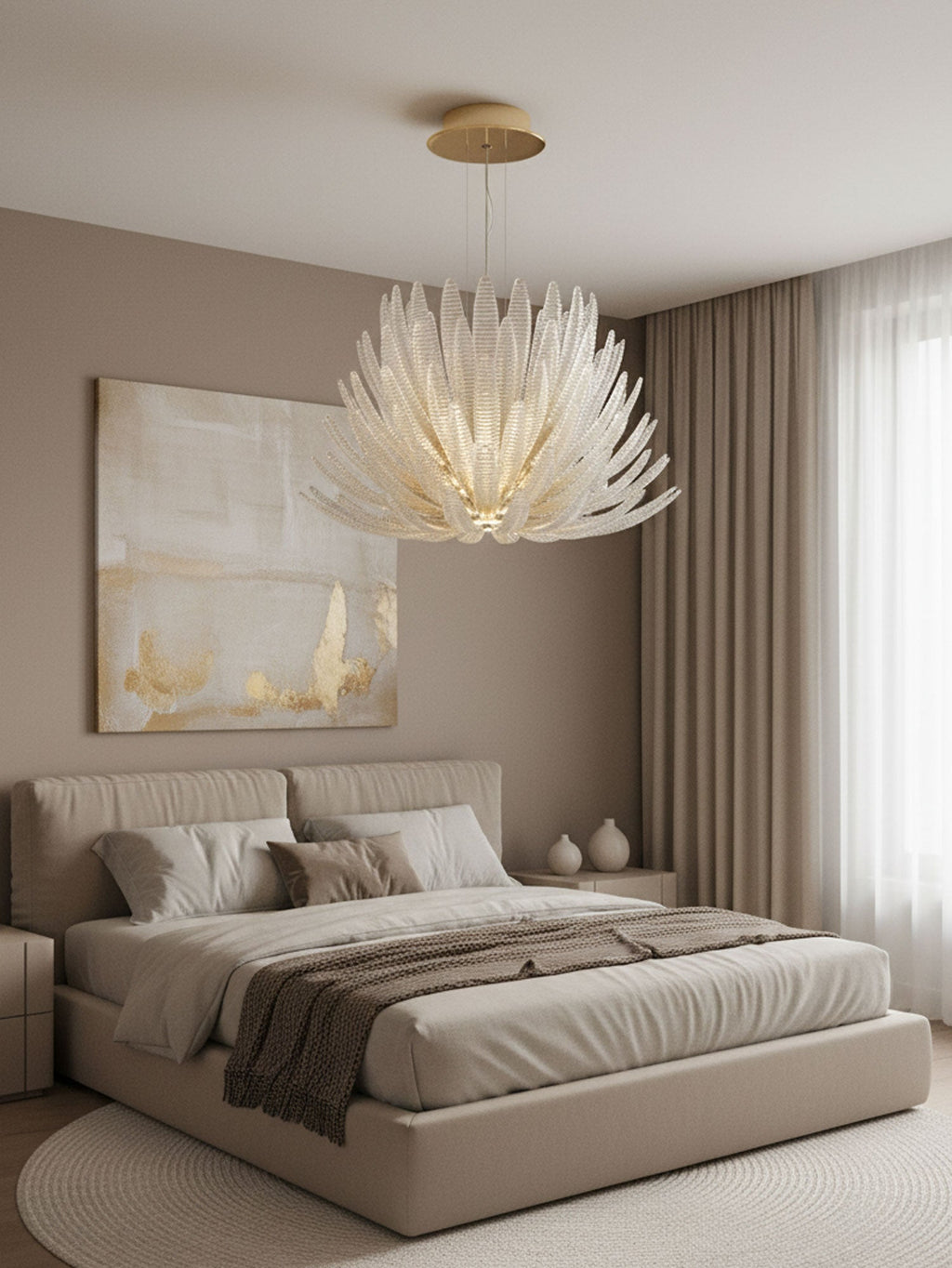 Aurelia Glass Petal Chandelier Glass lighting by Bling Lighting Studio