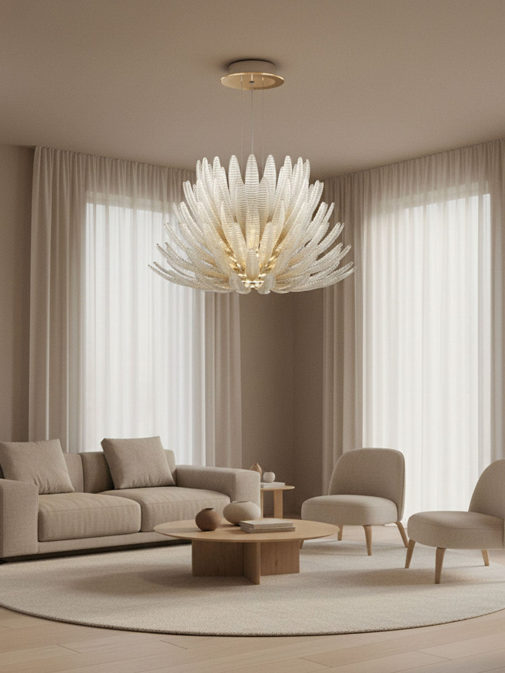 Aurelia Glass Petal Chandelier Glass lighting by Bling Lighting Studio