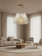 Aurelia Glass Petal Chandelier Glass lighting by Bling Lighting Studio