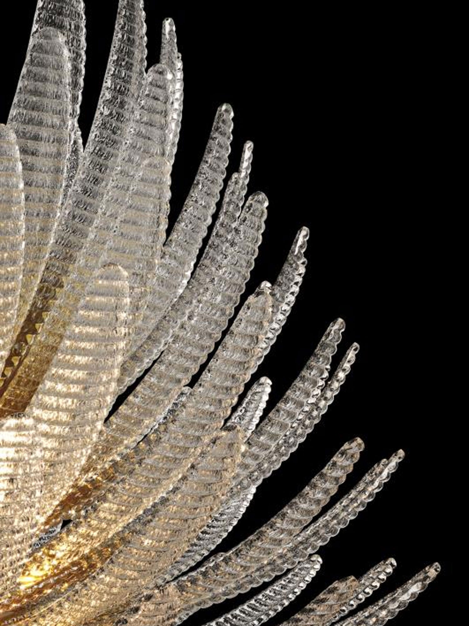 Aurelia Glass Petal Chandelier Glass lighting by Bling Lighting Studio