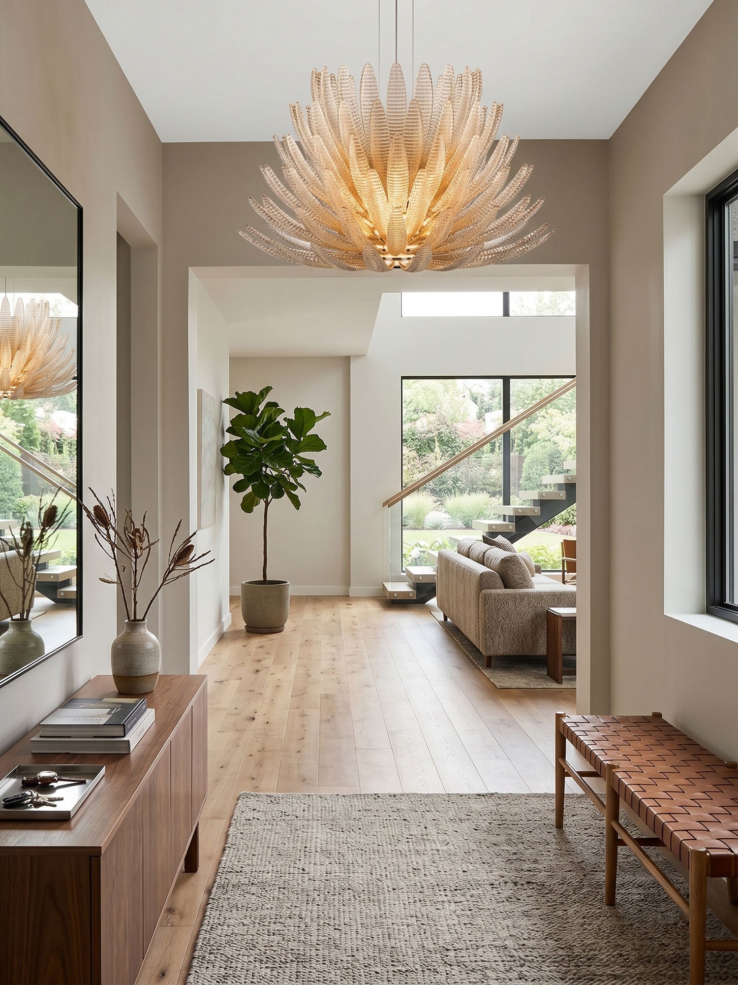 Aurelia Glass Petal Chandelier Glass lighting by Bling Lighting Studio