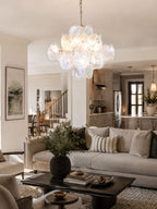 Aurelia Iridescent Glass Chandelier Glass lighting by Bling Lighting Studio
