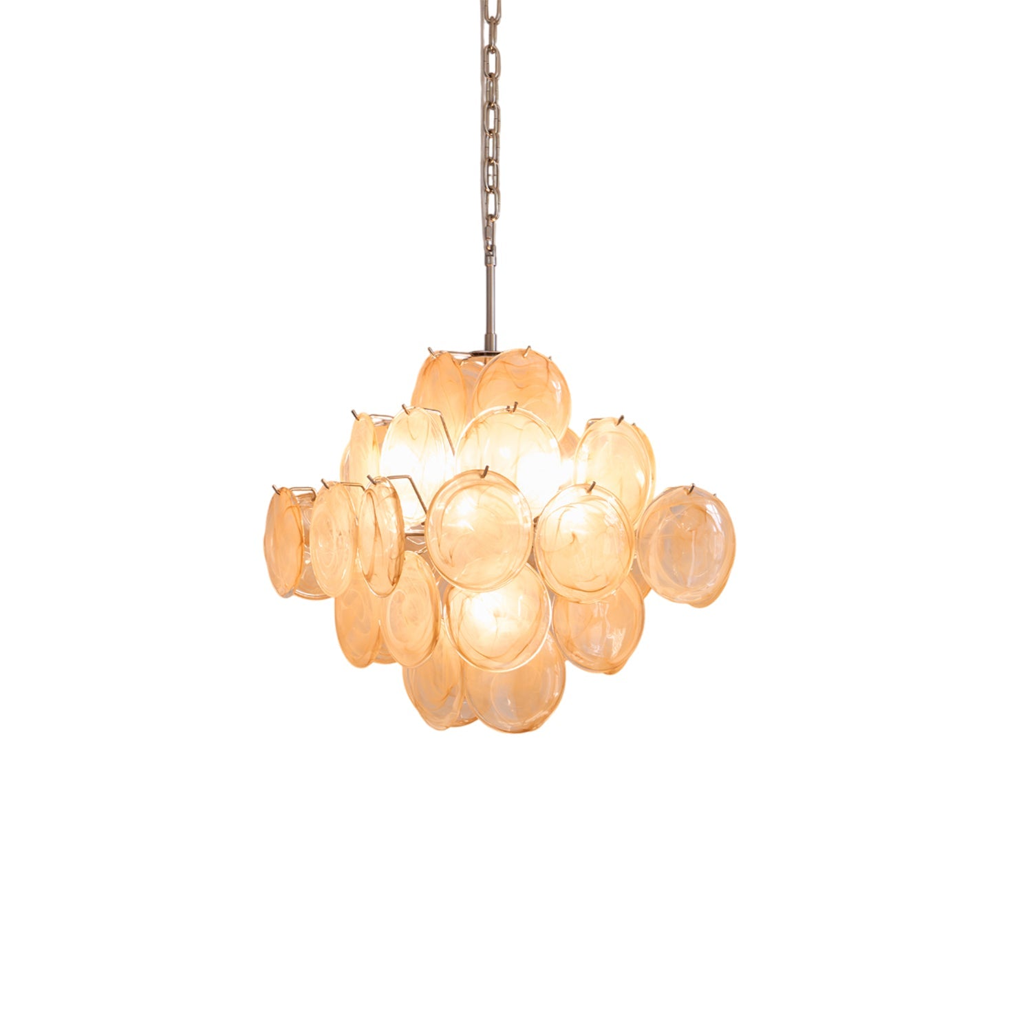 Aurelia Apricot Glass Chandelier Glass lighting by Bling Lighting Studio