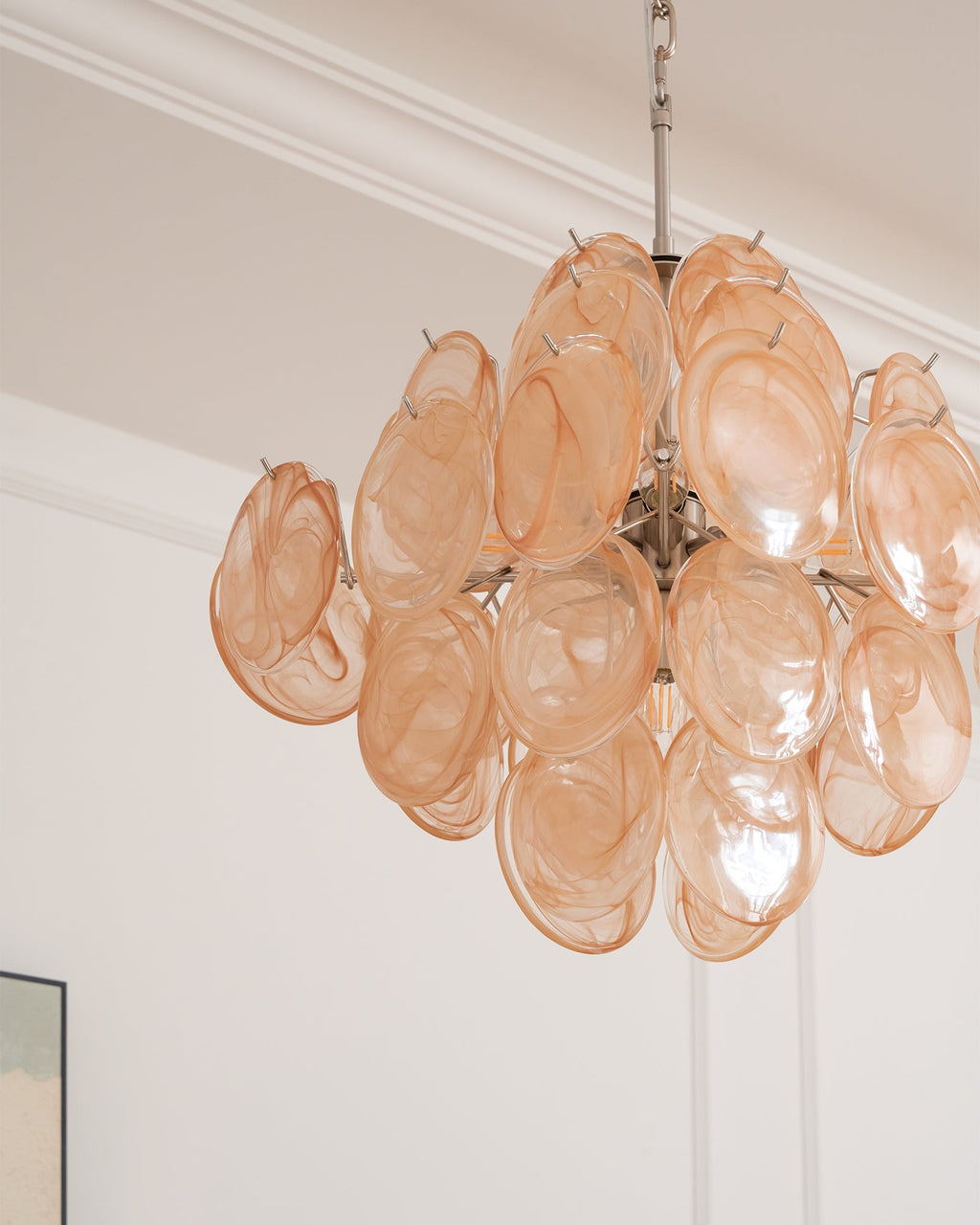 Aurelia Apricot Glass Chandelier Glass lighting by Bling Lighting Studio