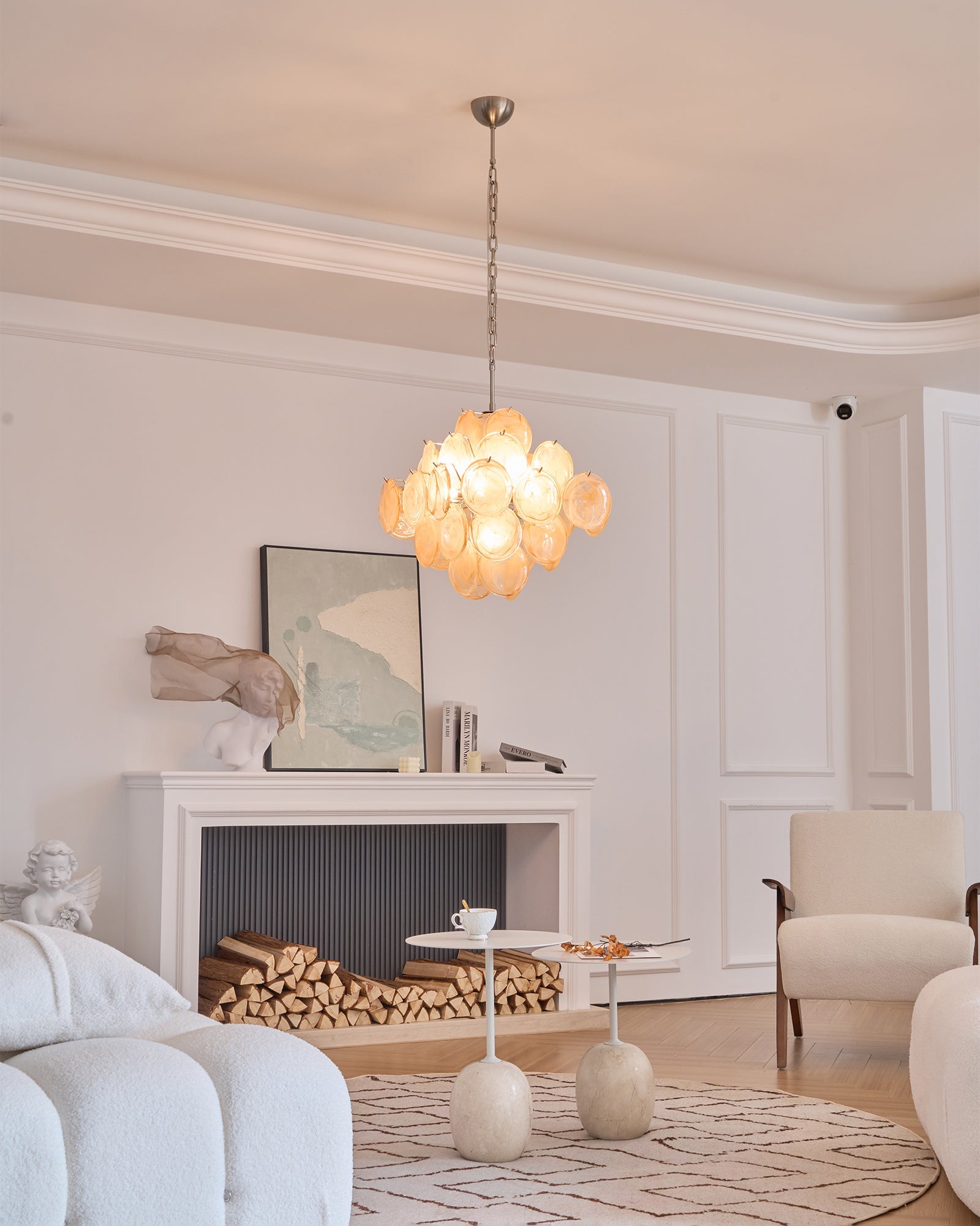 Aurelia Apricot Glass Chandelier Glass lighting by Bling Lighting Studio