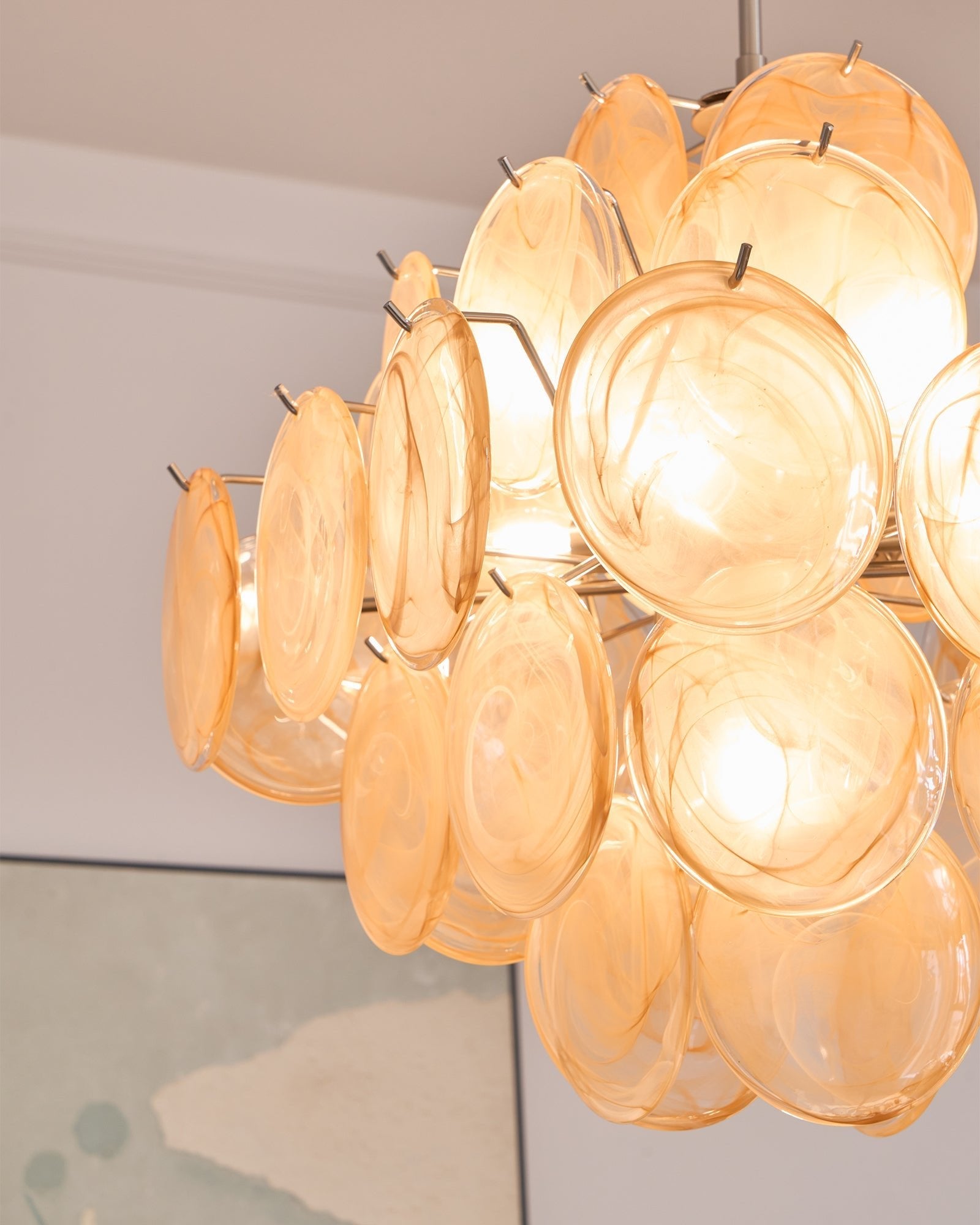 Aurelia Apricot Glass Chandelier Glass lighting by Bling Lighting Studio