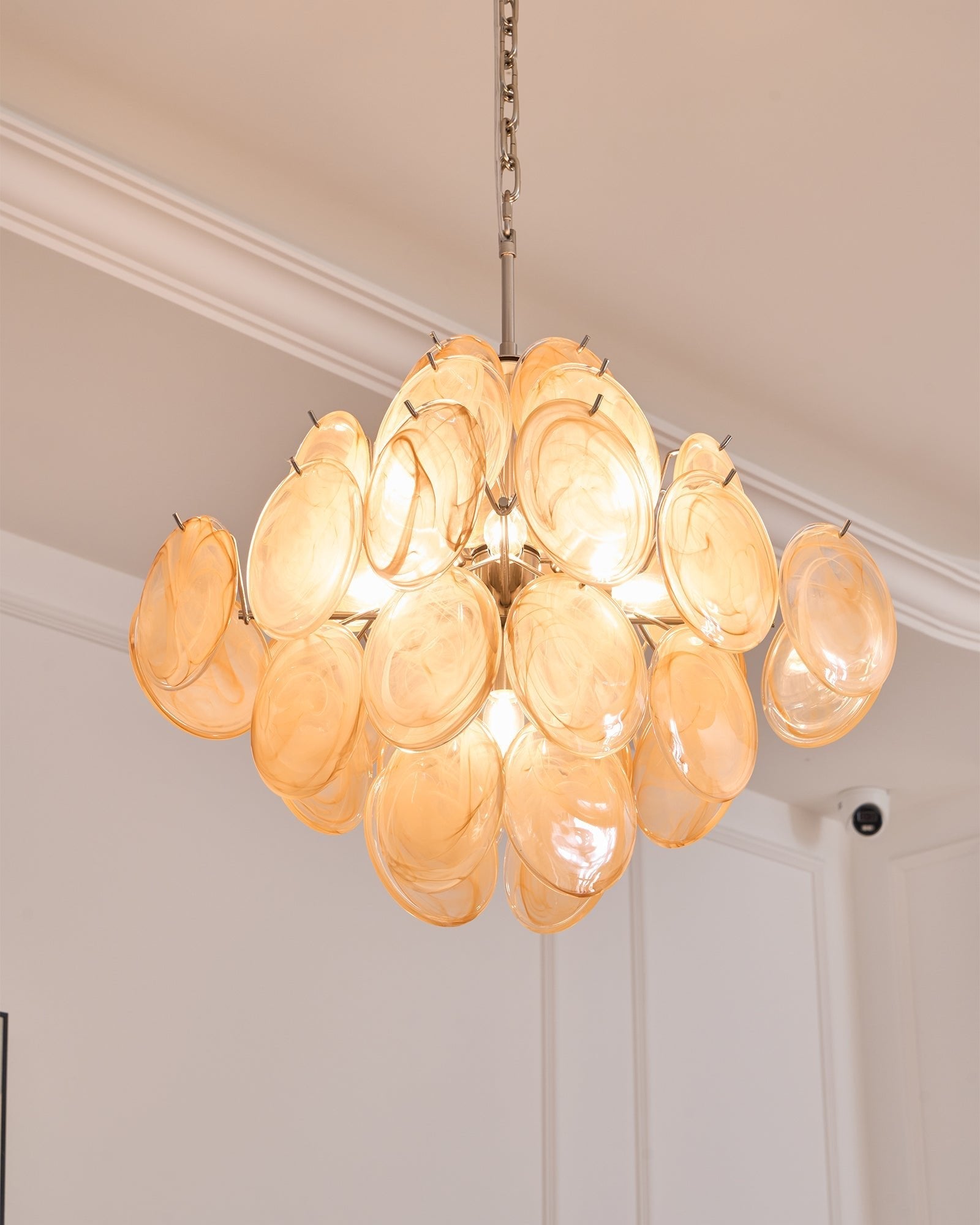 Aurelia Apricot Glass Chandelier Glass lighting by Bling Lighting Studio