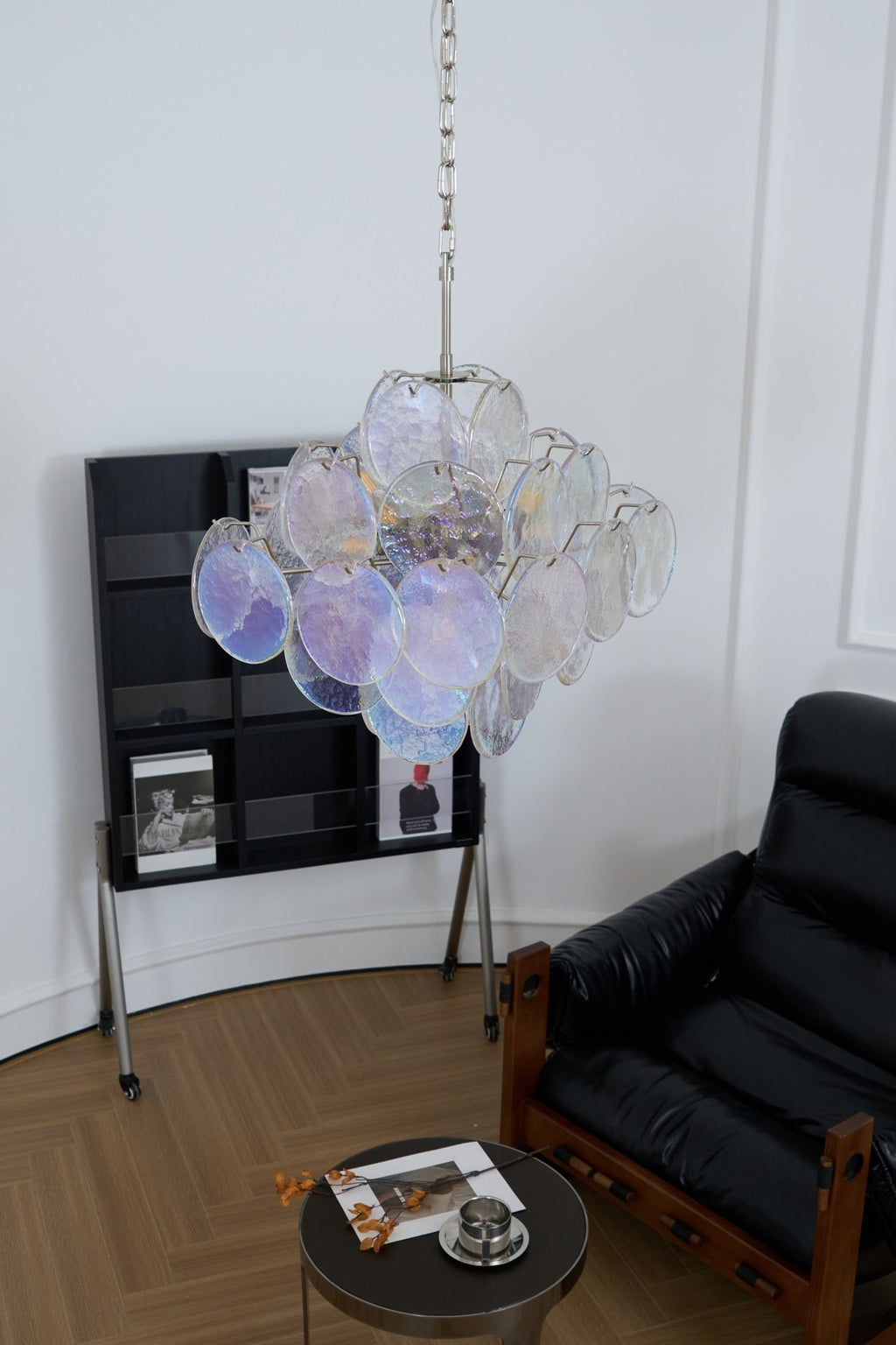 Aurelia Iridescent Glass Chandelier Glass lighting by Bling Lighting Studio