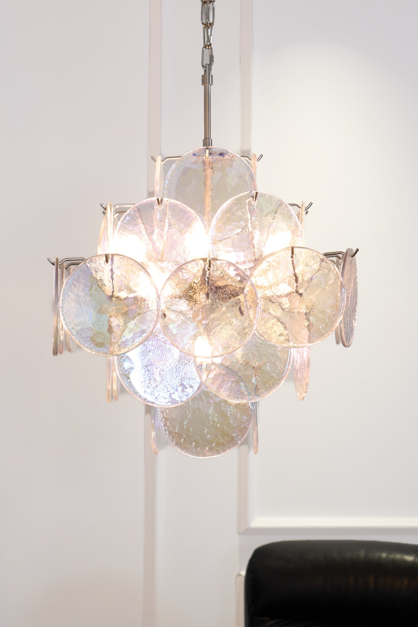 Aurelia Iridescent Glass Chandelier Glass lighting by Bling Lighting Studio