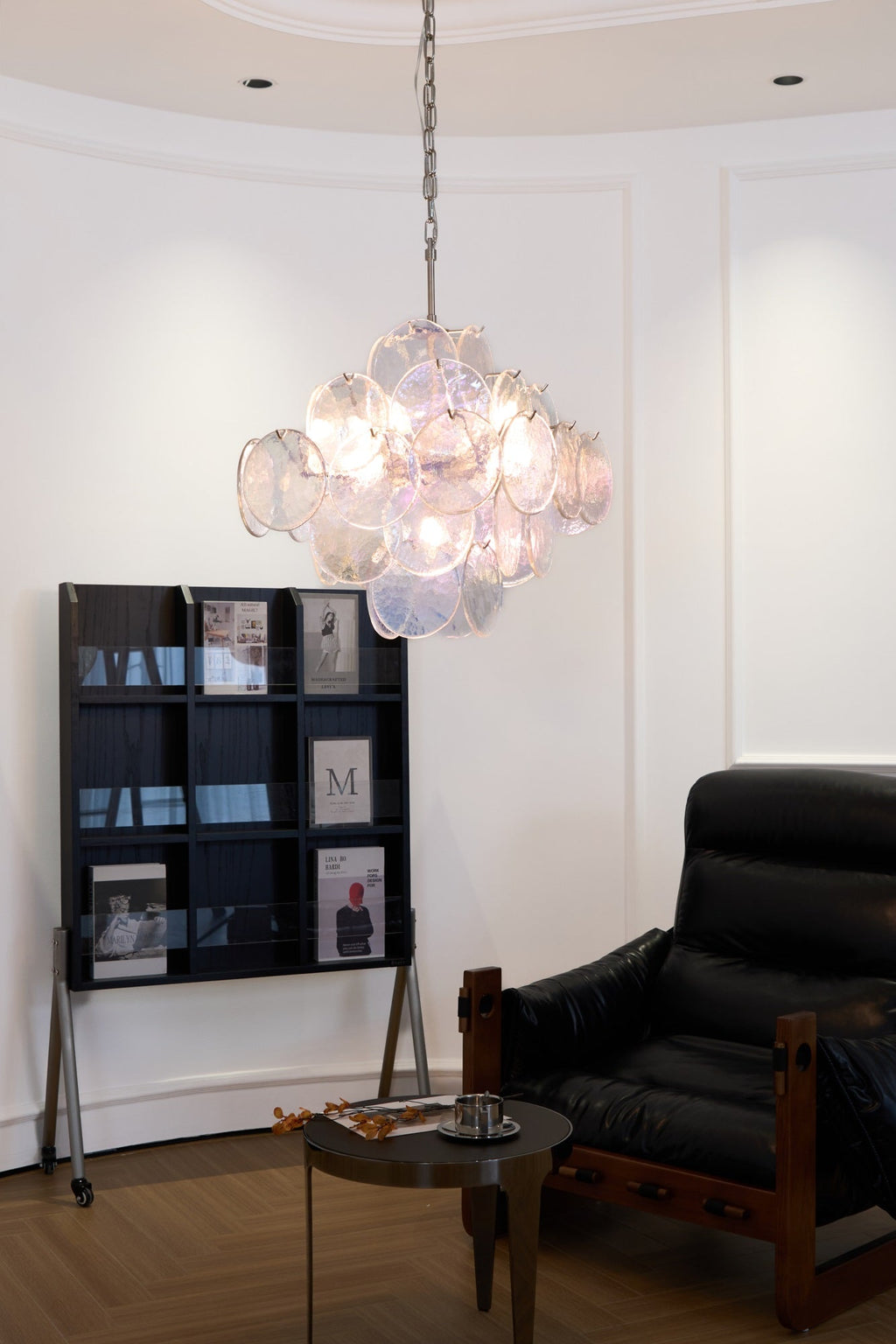 Aurelia Iridescent Glass Chandelier Glass lighting by Bling Lighting Studio