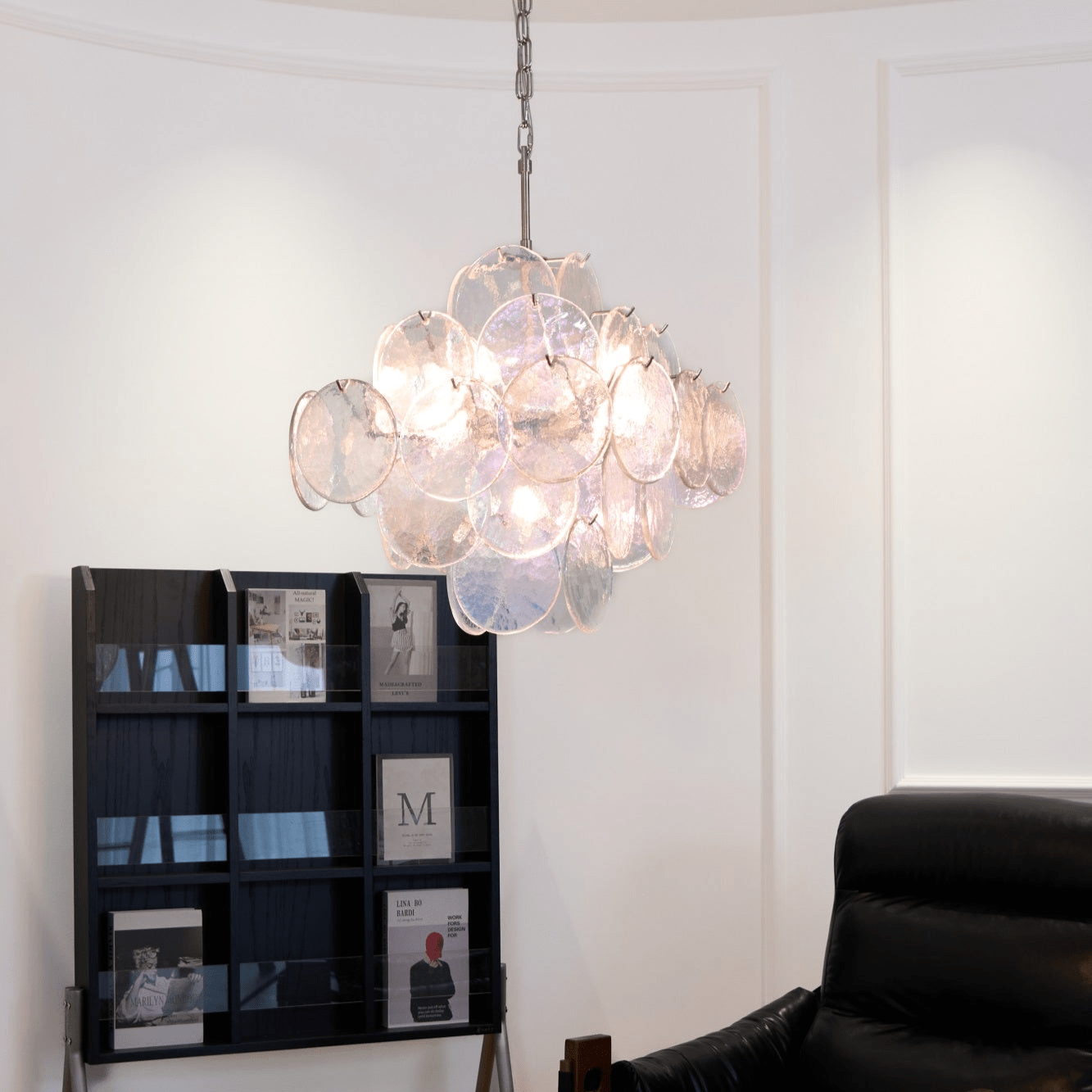 Aurelia Iridescent Glass Chandelier Glass lighting by Bling Lighting Studio