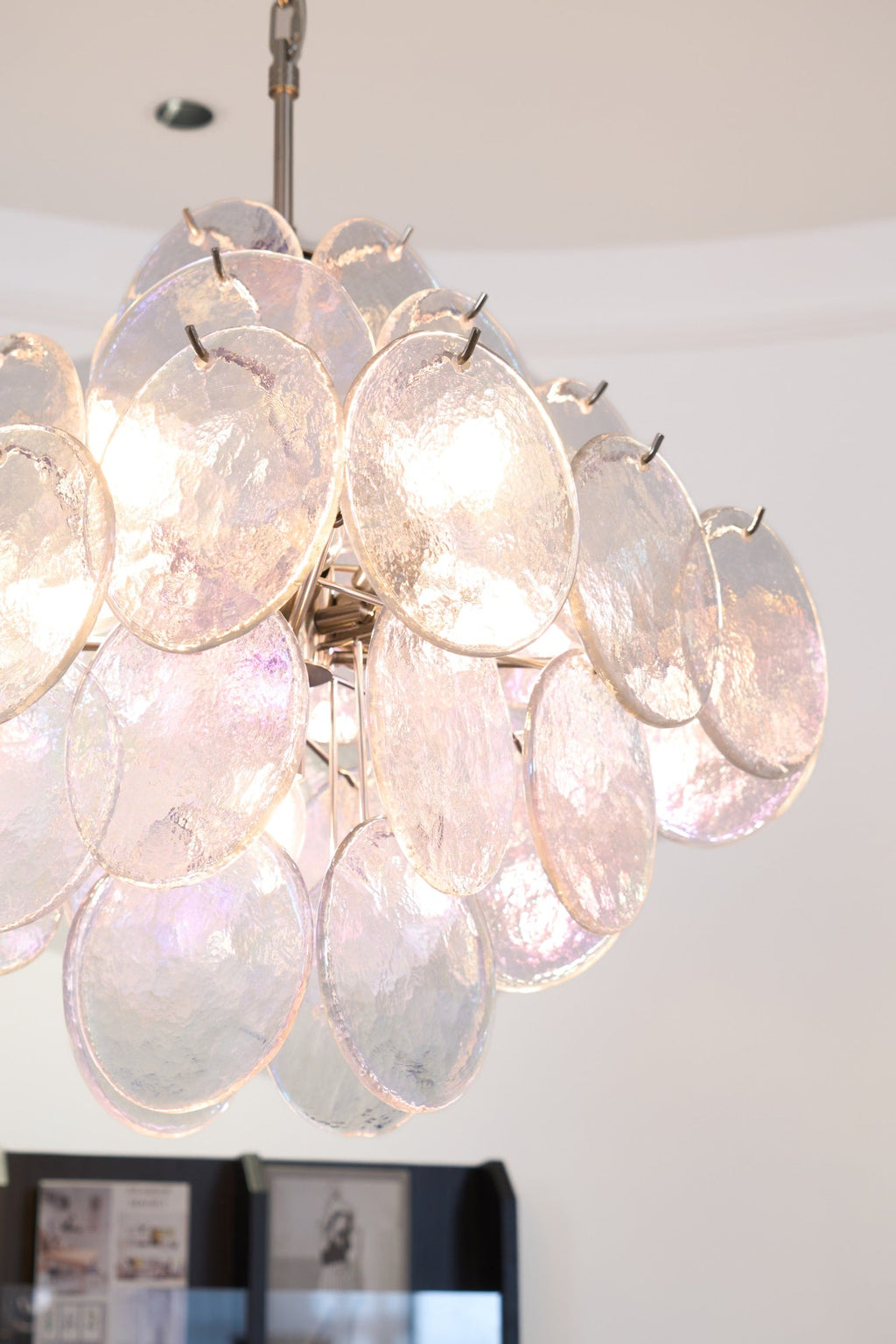 Aurelia Iridescent Glass Chandelier Glass lighting by Bling Lighting Studio