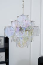 Aurelia Iridescent Glass Chandelier Glass lighting by Bling Lighting Studio