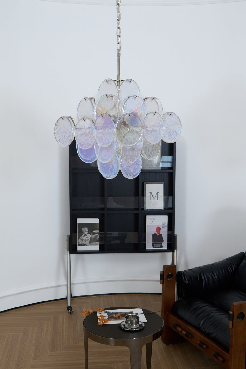 Aurelia Iridescent Glass Chandelier Glass lighting by Bling Lighting Studio