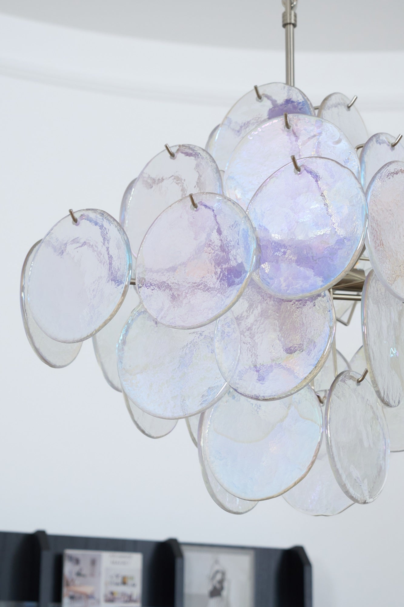 Aurelia Iridescent Glass Chandelier Glass lighting by Bling Lighting Studio