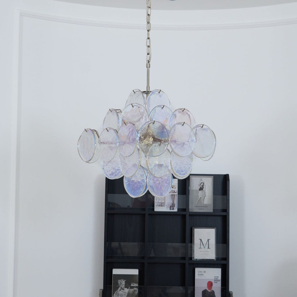 Aurelia Iridescent Glass Chandelier Glass lighting by Bling Lighting Studio