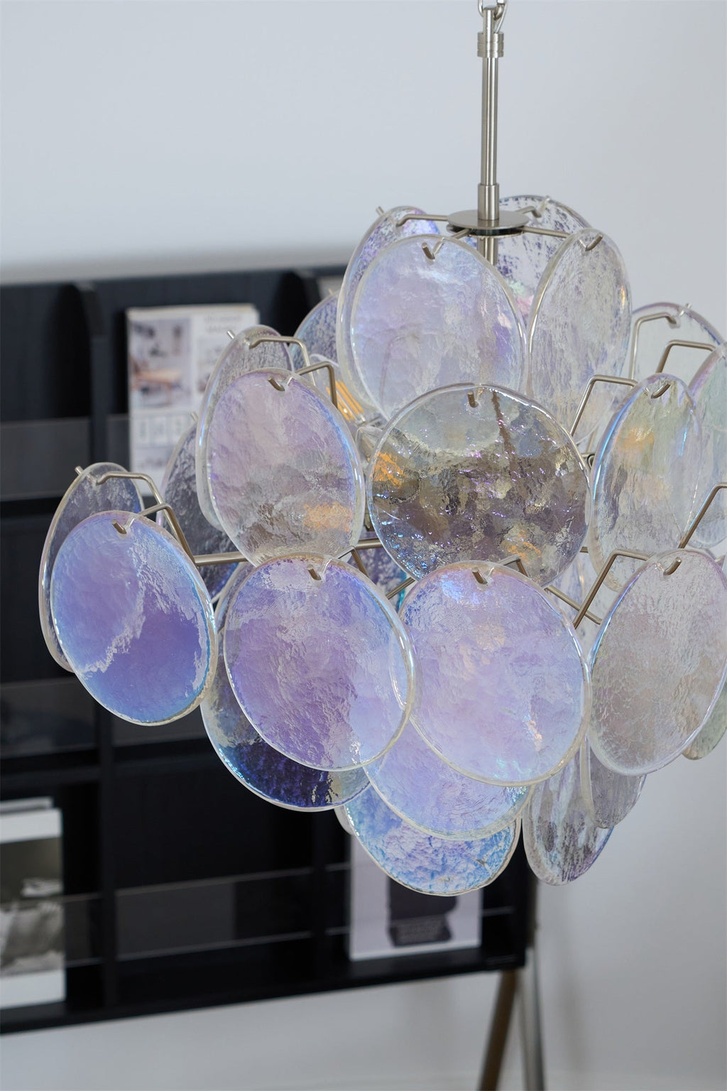 Aurelia Iridescent Glass Chandelier Glass lighting by Bling Lighting Studio