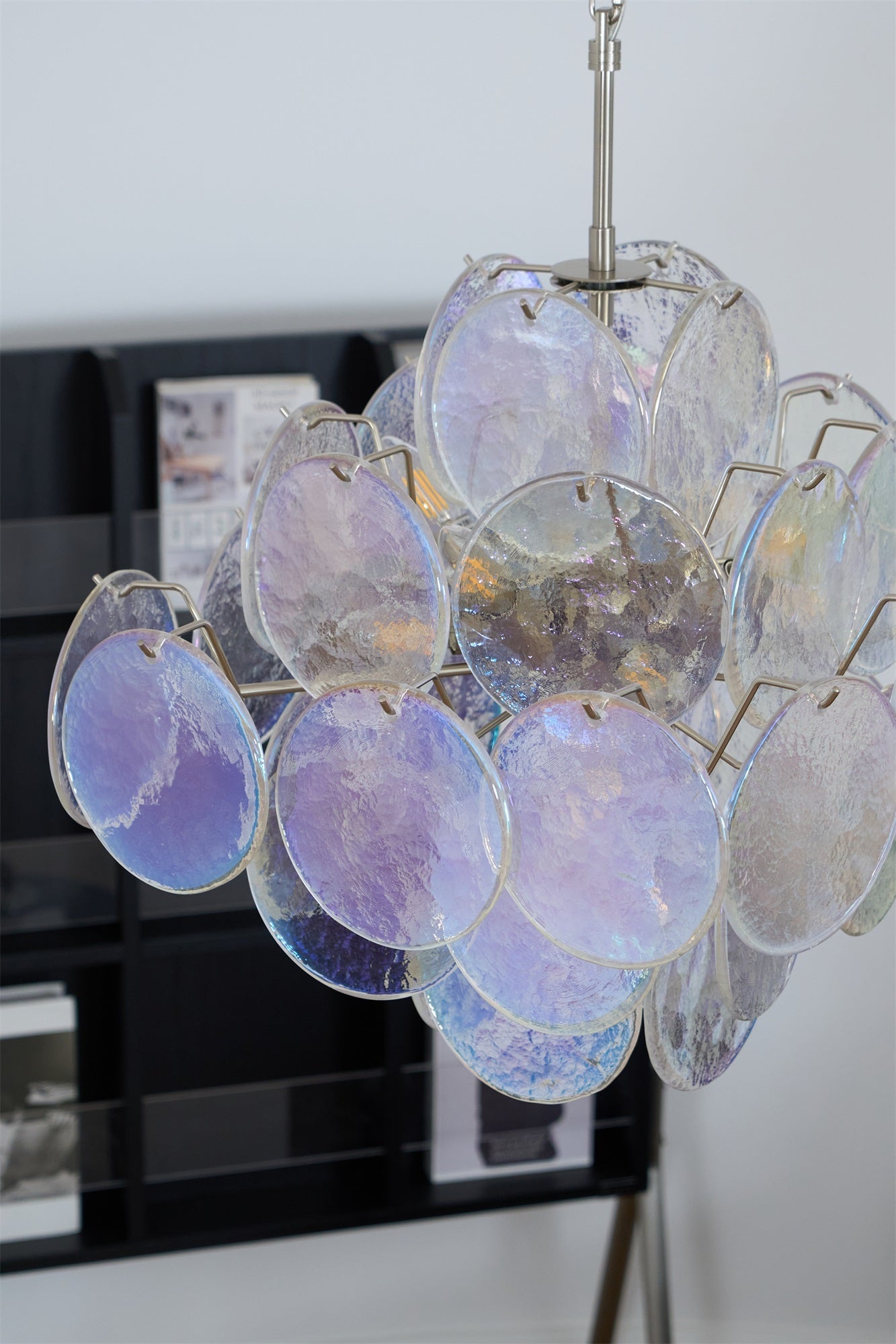 Aurelia Iridescent Glass Chandelier Glass lighting by Bling Lighting Studio