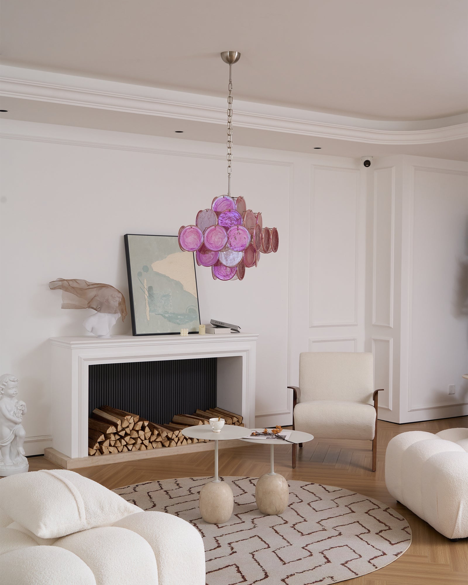 Aurelia Pink Glass Chandelier Glass lighting by Bling Lighting Studio
