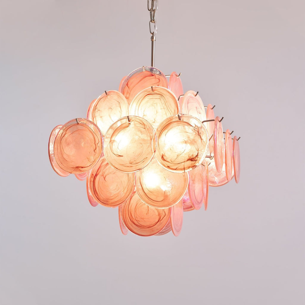 Aurelia Pink Glass Chandelier Glass lighting by Bling Lighting Studio