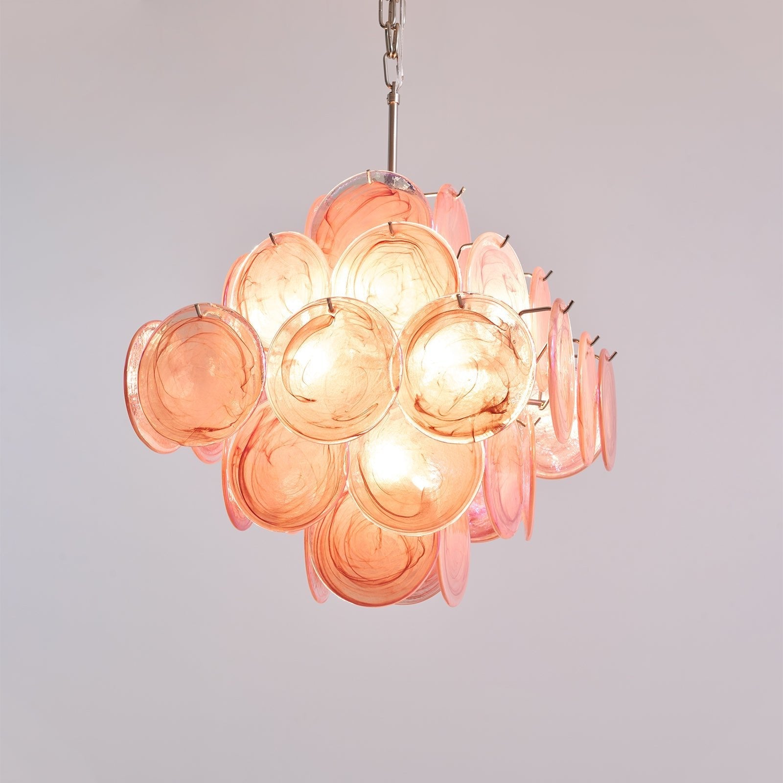 Aurelia Pink Glass Chandelier Glass lighting by Bling Lighting Studio