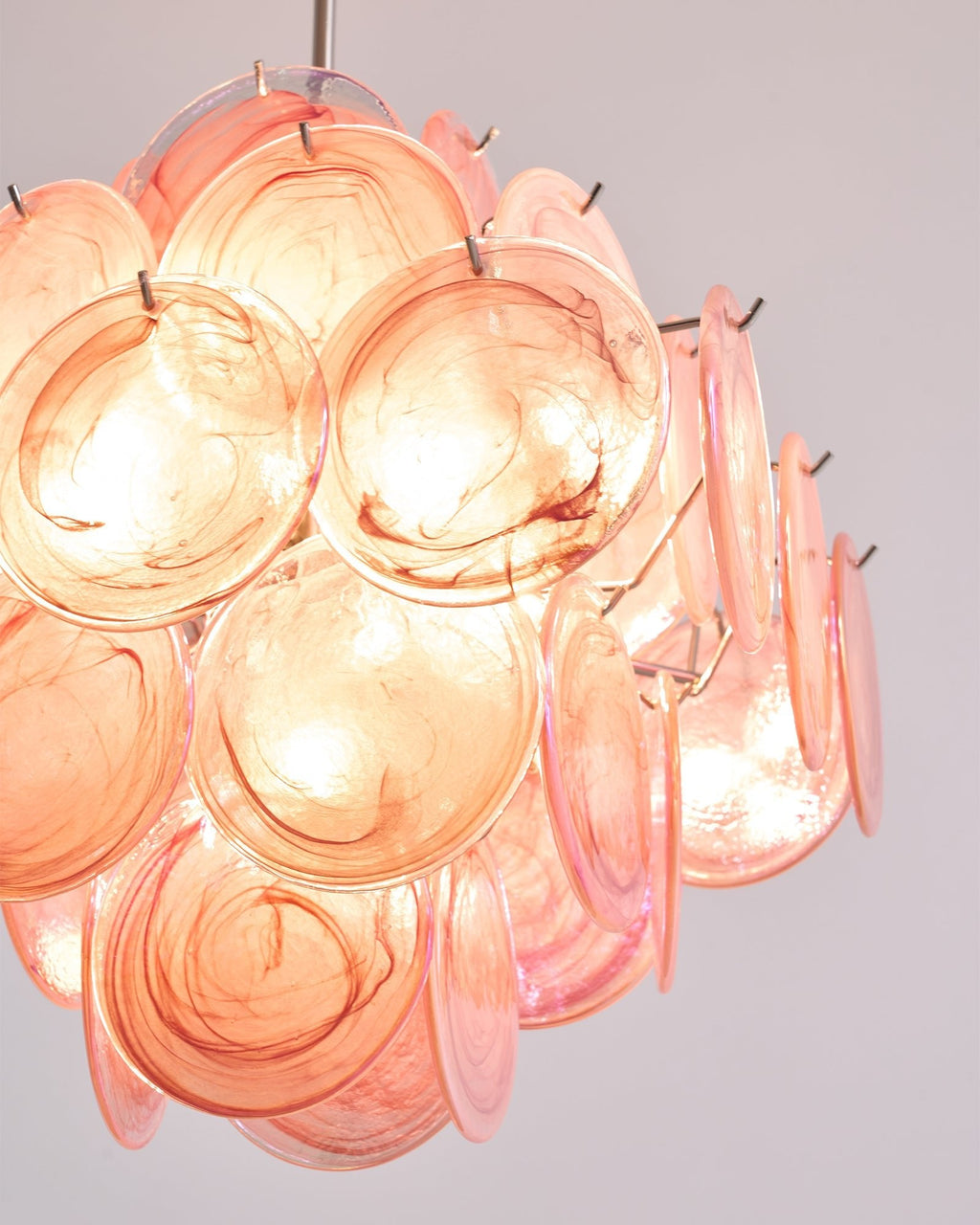 Aurelia Pink Glass Chandelier Glass lighting by Bling Lighting Studio