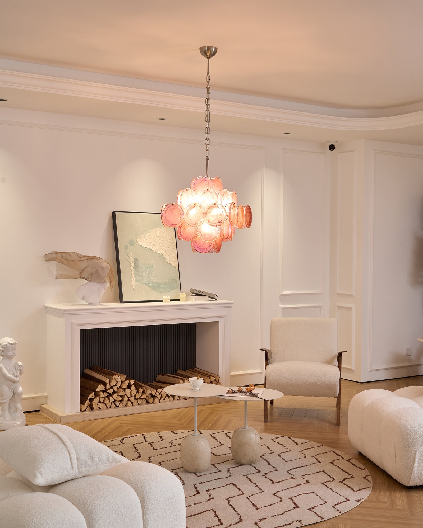 Aurelia Pink Glass Chandelier Glass lighting by Bling Lighting Studio