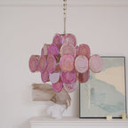 Aurelia Pink Glass Chandelier Glass lighting by Bling Lighting Studio