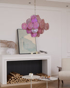 Aurelia Pink Glass Chandelier Glass lighting by Bling Lighting Studio