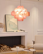 Aurelia Pink Glass Chandelier Glass lighting by Bling Lighting Studio