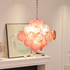 Aurelia Pink Glass Chandelier Glass lighting by Bling Lighting Studio