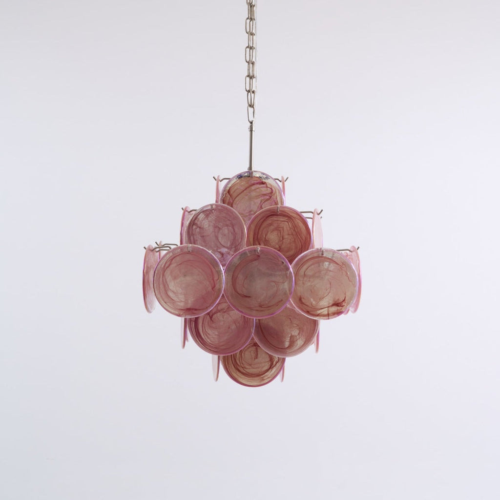Aurelia Pink Glass Chandelier Glass lighting by Bling Lighting Studio
