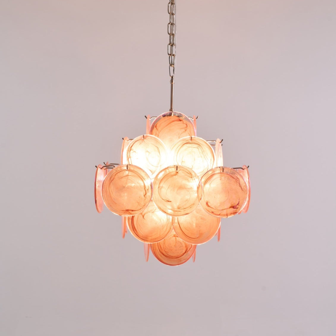 Aurelia Pink Glass Chandelier Glass lighting by Bling Lighting Studio