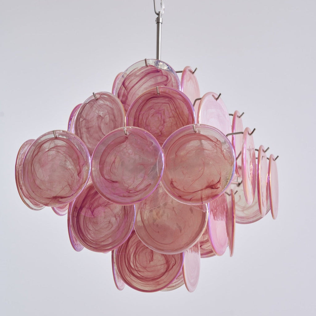 Aurelia Pink Glass Chandelier Glass lighting by Bling Lighting Studio