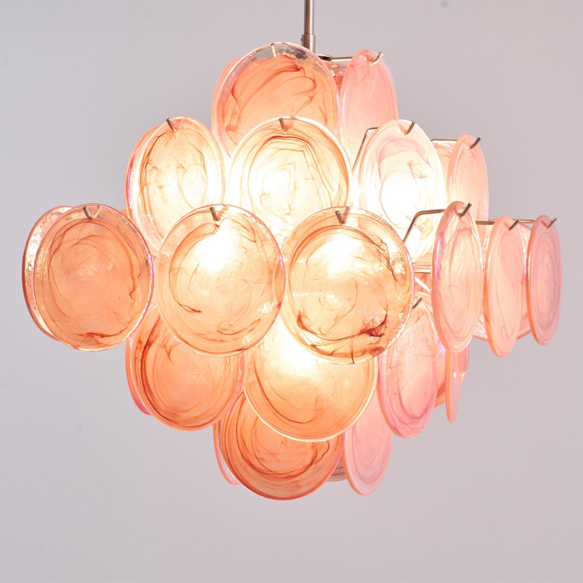 Aurelia Pink Glass Chandelier Glass lighting by Bling Lighting Studio