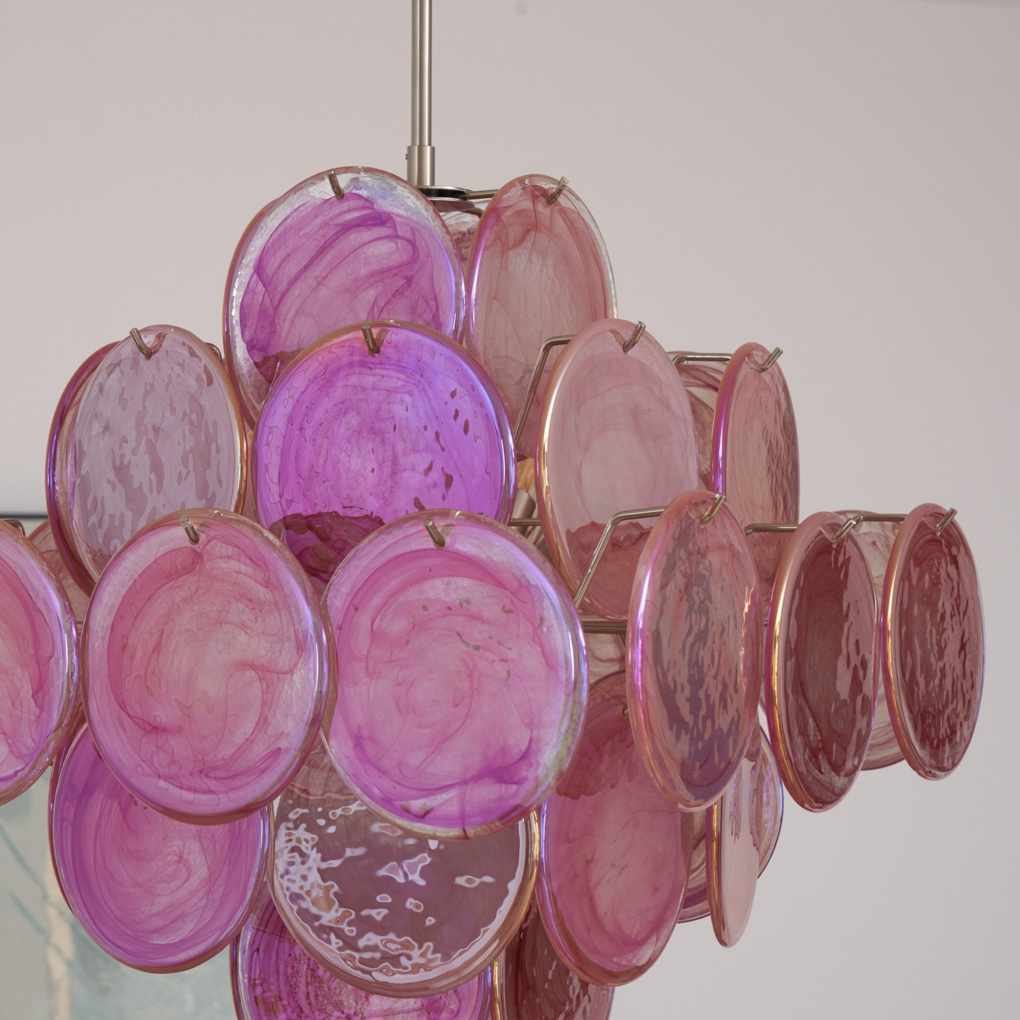 Aurelia Pink Glass Chandelier Glass lighting by Bling Lighting Studio