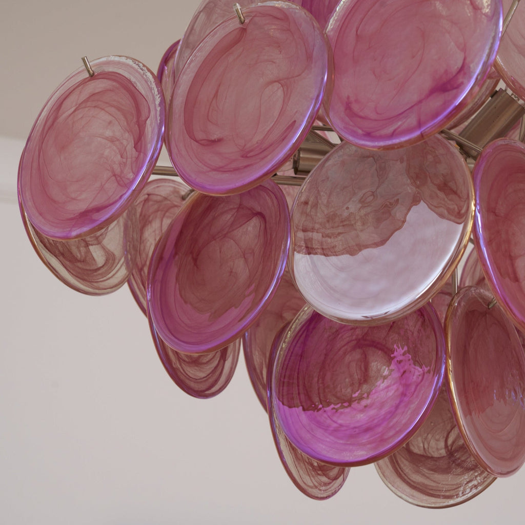 Aurelia Pink Glass Chandelier Glass lighting by Bling Lighting Studio