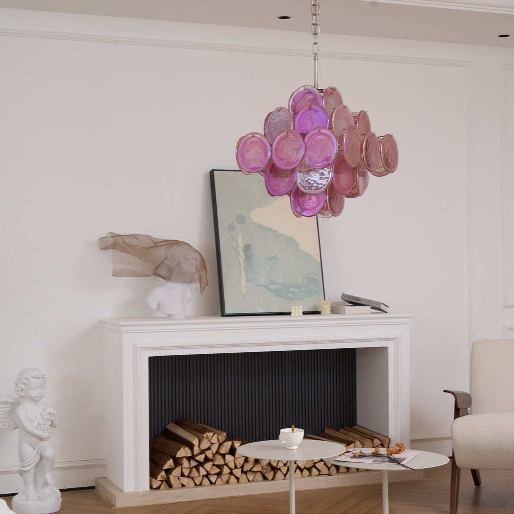 Aurelia Pink Glass Chandelier Glass lighting by Bling Lighting Studio