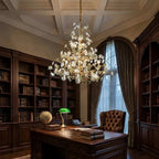 Gilded Branch Floral Brass Crystal Chandelier by Bling Lighting Studio