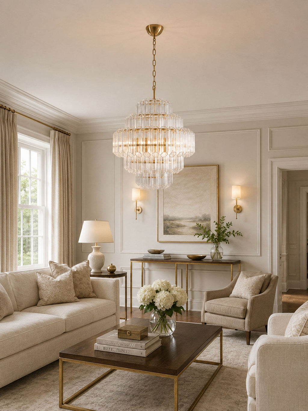 Aurum Cascade Glass Chandelier Murano lighting by Bling Lighting Studio