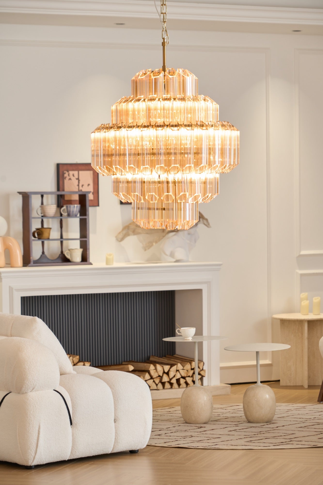 Aurum Cascade Glass Chandelier Murano lighting by Bling Lighting Studio