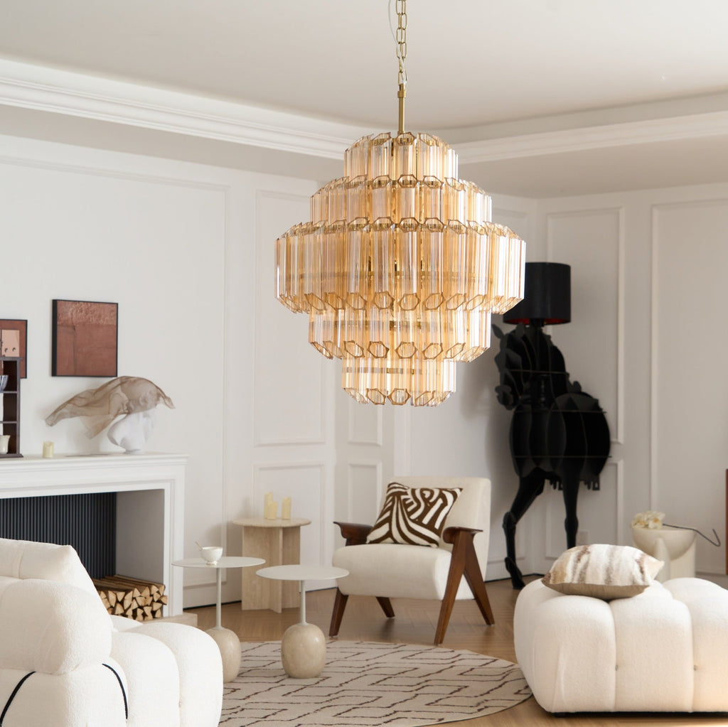 Aurum Cascade Glass Chandelier Murano lighting by Bling Lighting Studio