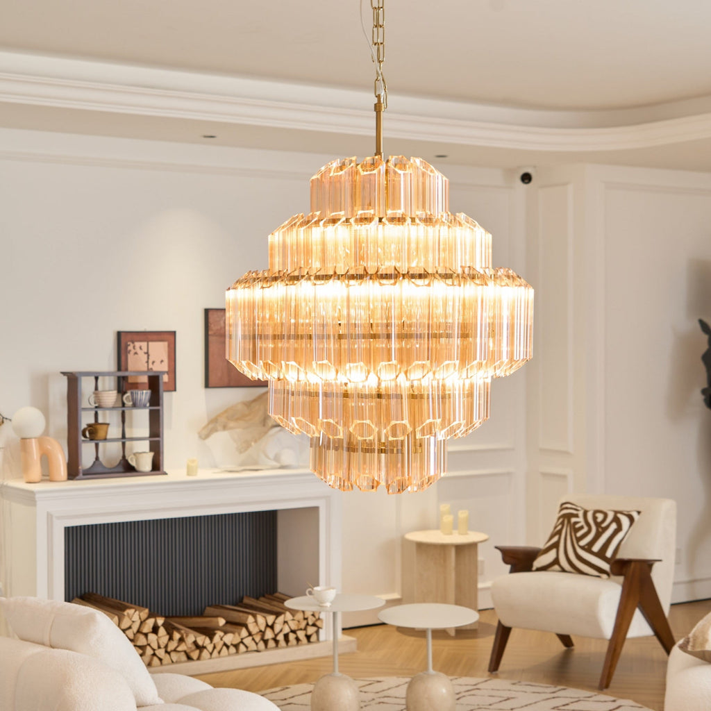 Aurum Cascade Glass Chandelier Murano lighting by Bling Lighting Studio