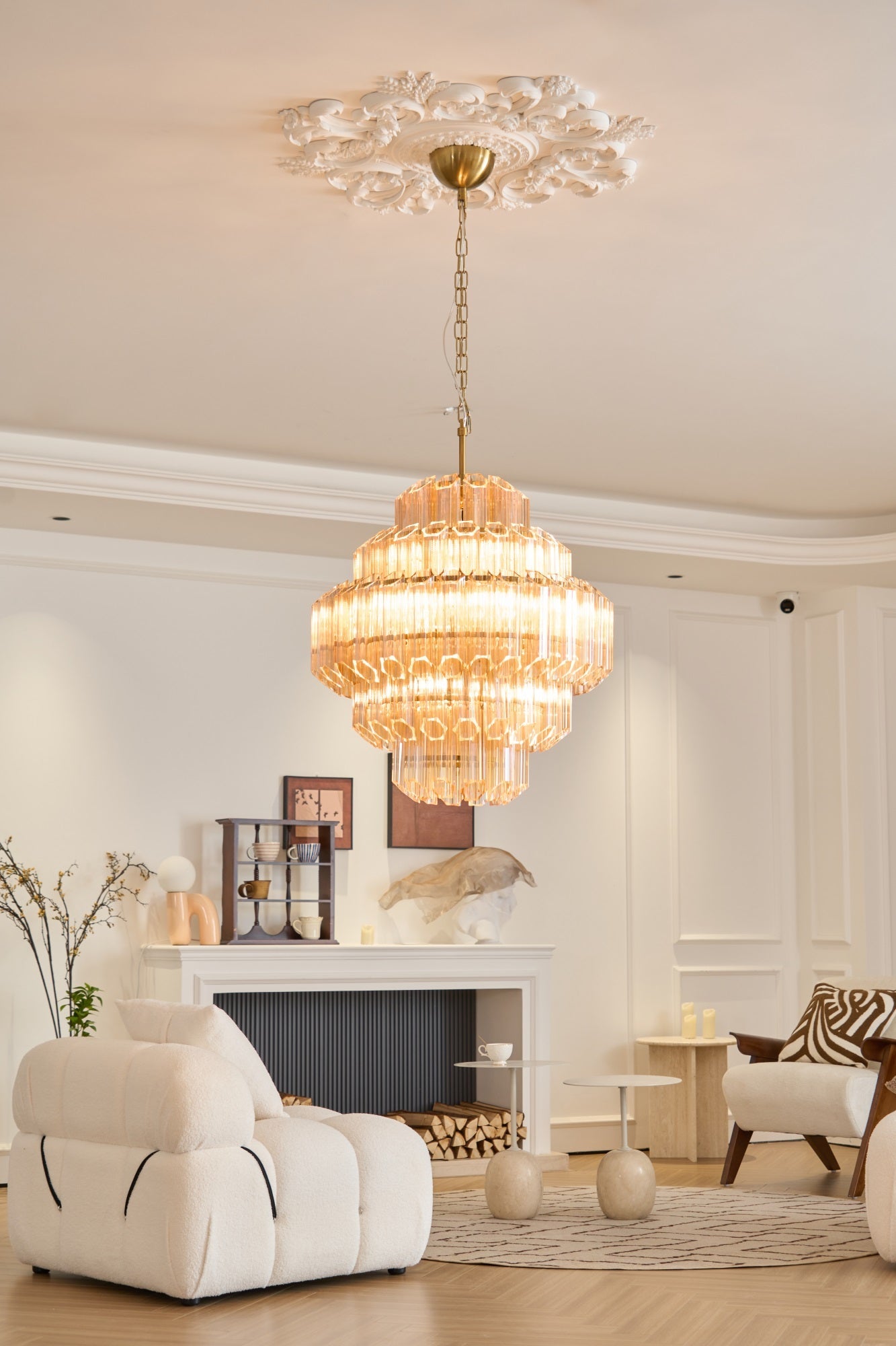 Aurum Cascade Glass Chandelier Murano lighting by Bling Lighting Studio