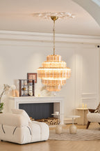 Aurum Cascade Glass Chandelier Murano lighting by Bling Lighting Studio