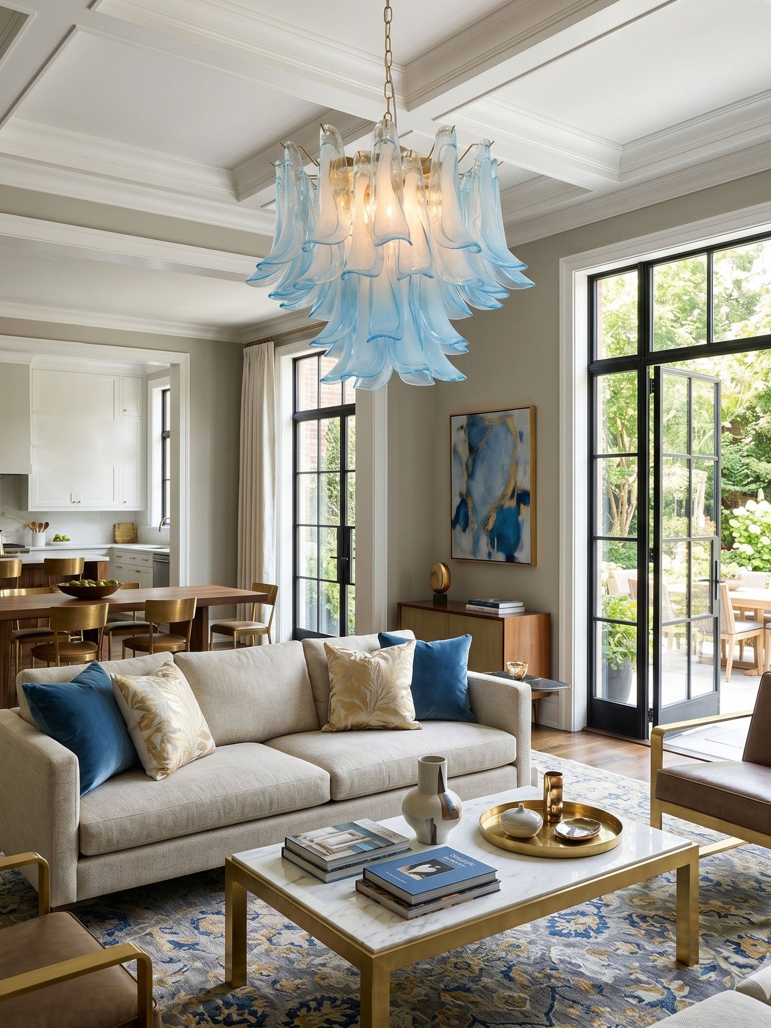Azure Drift Glass Chandelier Glass lighting by Bling Lighting Studio