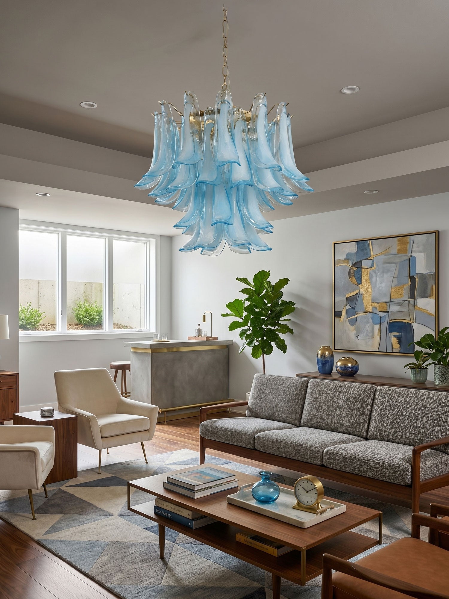 Azure Drift Glass Chandelier Glass lighting by Bling Lighting Studio