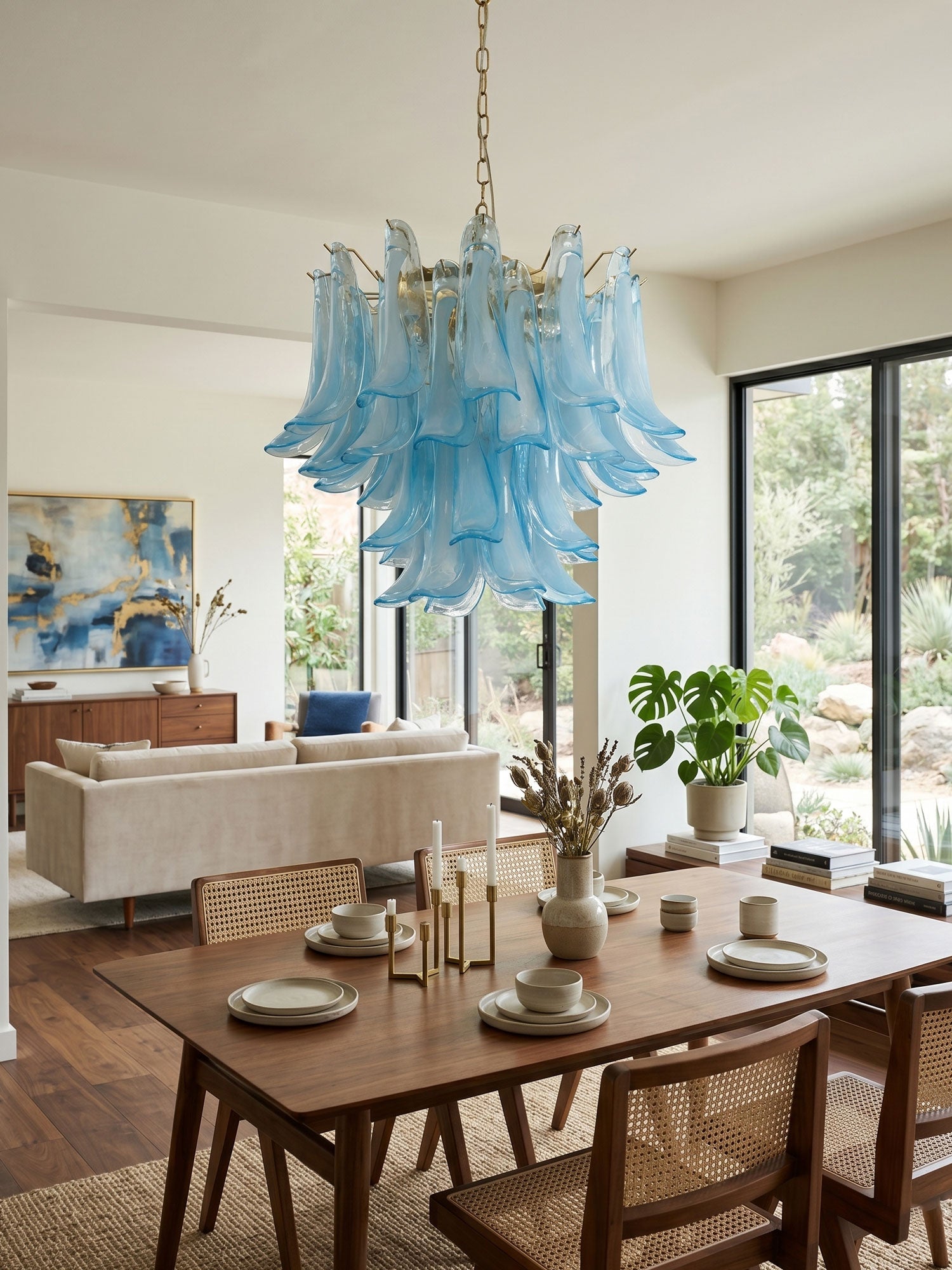Azure Drift Glass Chandelier Glass lighting by Bling Lighting Studio